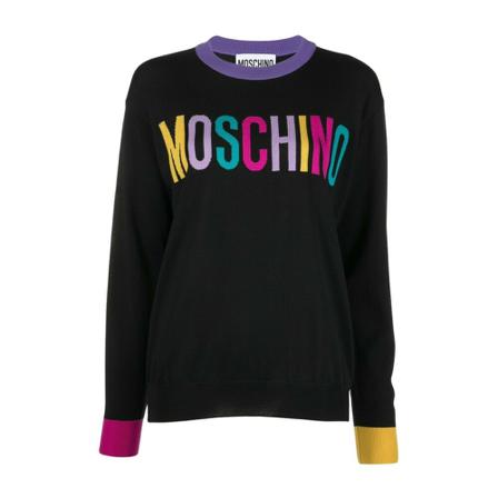 Moschino, Sweater Czarny, Kobieta, Rozmiar: S