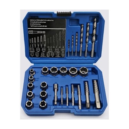 Skruvutdragarsats för att skruva loss skruvar med skadad gänga eller hexagon, verktyg i krommolybdenstål för bil- och gör-det-själv-entusiaster