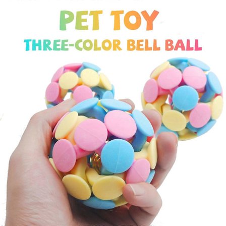 Makronfarget Vevd Bjelleball Leke, Kompatibel med Labubu Makron Leke, Knirkende Hundeleke for Stresslindring, Bursdagsgave til Barn & Kjæledyr[HK]