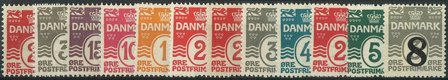 Danmark 1905-21 - 12 postfriske mærker