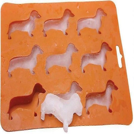 Hundformad isbitsform, 9 håls tax-isbitsform, BPA-fri - Perfekt för frys, mat, vatten