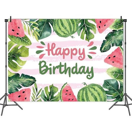 Sommarvattenmelon Tema Fotobakgrunder 7x5ft Barn Flicka Eller Pojkar One In A Melon Glad Fødselsdagsfest Fotobakgrund Dessertkaka Bord Dekoration