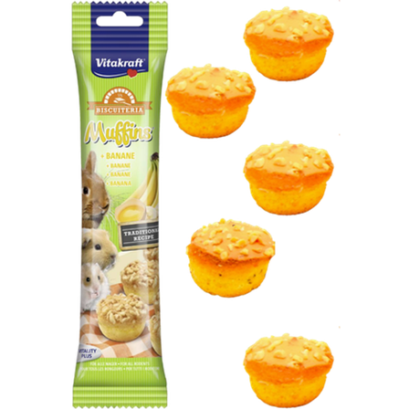 Vitakraft - Gnagermuffins med egg og banan 20 g - Smådyr - Godbiter og gnagestenger - Belønningsgodbit for smådyr - ZOO.no