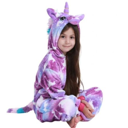 Piger Børn Unicorn 1onesie Kostume Pyjamas Fleece Jumpsuit Blødt Nattøj Pyjamas Pjs 5-6 år A 120