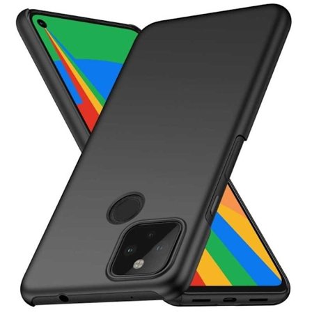 Google Pixel 4a 4G / LTE Ultraohut kumipinnoitettu mattamusta Cover Basic V2