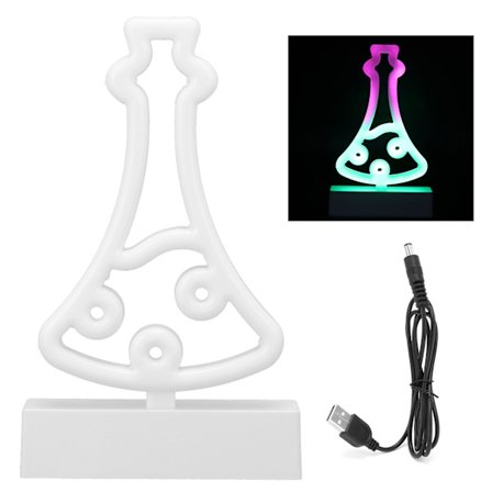 Neon-skilt Plast RGB-lys Medicinflaskeform 50000h LED-levetid Batteri USB-drevet neon-skilt til Halloween-dekoration