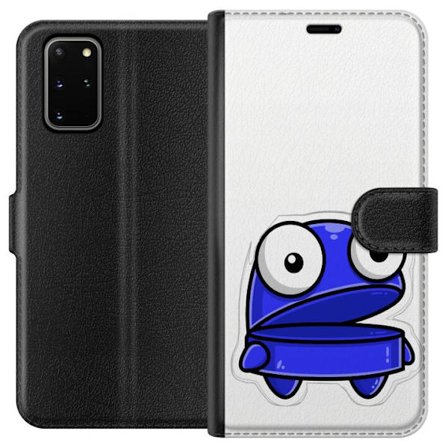 Kompatibel Tegnebogsetui til Samsung Samsung Galaxy S20+ Blå tegneseriefigur med åbent udtryk og store øjne i sjov illustration