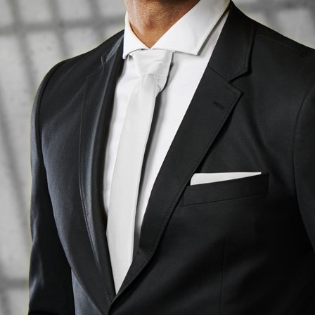 Cravatta in twill di seta bianca da 6 cm per uomini - Cravatte in tinta unita