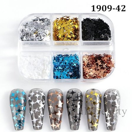 3 st Nail Glitter Magic Mirror Aurora Iridescent Puder Pärlpuder