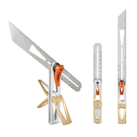 Träbearbetning Skrivare Linjal, Flyttbar Vinkel T-form Mult-vinkel Skrivare Verktyg, Markering Linje Positionering Kvadrat Laxstjärt Mätare För 