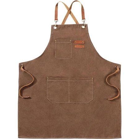 Ruskeat kangasessut, työessut miehille ja naisille, kokin essut, essu tarjoilijoille, keittiöleivontaan, taiteilijalle, maalaamiseen