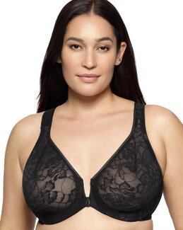 Framknäppt bygel-bh Svart - F85 - Glamorise