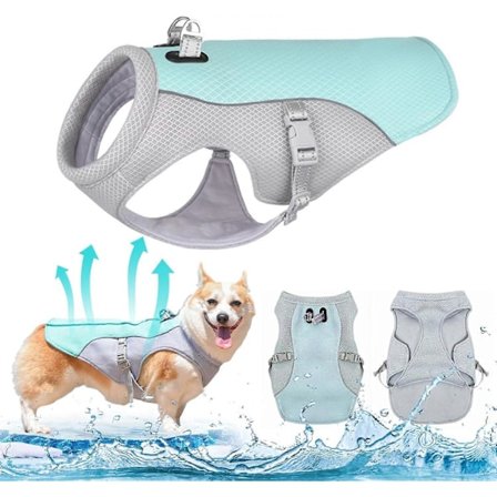 Kylväst för Hund Sommar Hund Kyltäcke Andningsbart Mesh Justerbar Snabb Kylning