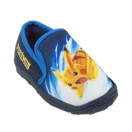 Pokemon Boys Pika Pikachu Tofflor 5.5 UK Barn Navy/Blå/Gul