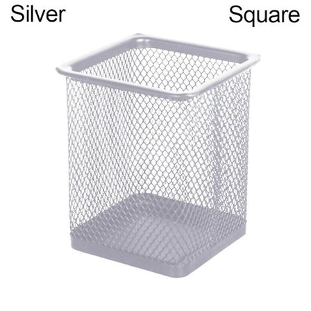 Mesh Pen Pot Pennhållare SILVER SQUARE SQUARE