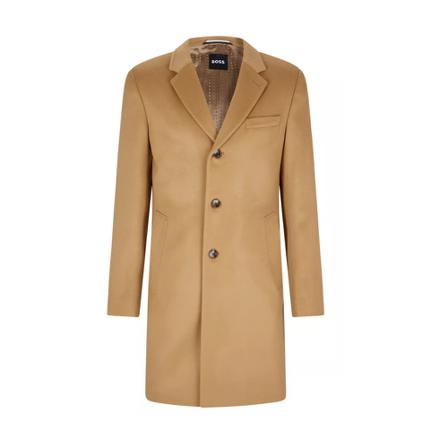Boss, Single-Breasted Coats Beżowy, Mężczyzna, Rozmiar: S