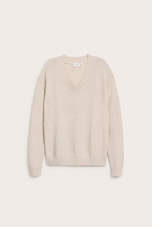 Kappahl | Strikkegenser med v-hals | Melert beige