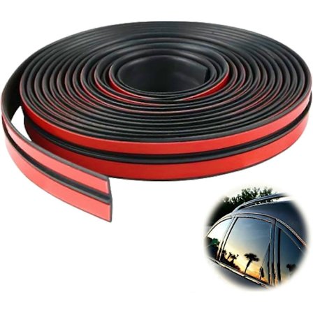 Universell 4 meter selvklebende frontrutesegl, soltaksegl, bildørsegl, selvklebende gummilist, frontrutelim for bil (19mm 4m)