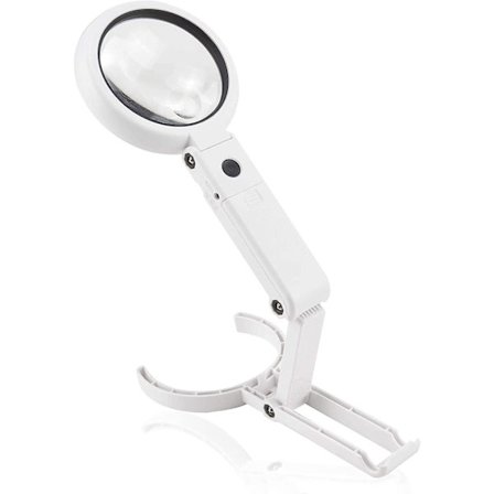 5 X 11 X Handhållen förstoringsglas med 8 LED-lampor, läsförstoringsglas bordsförstoringsglas med fällbart stativ, för läsning, inspektion lödning,