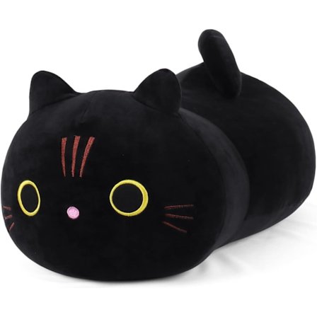 14" Svart Katt Plysj Pute, Kawaii Katt Utstoppede Dyr Kattunge Cu