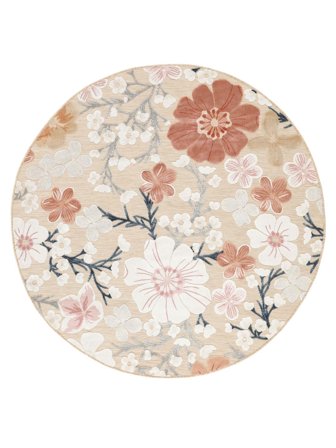 Indoor/Outdoor Rug Washable Small Cherri - Beige/Pink Ø 150 Modern Style