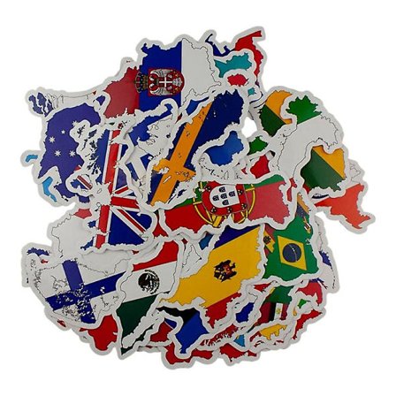 Stort paket med klistermärken och dekaler - Länder