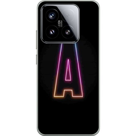 Kompatibel Mobilcover til Xiaomi Xiaomi 15 Minimalistisk neonbogstav A i regnbuefarvet lys mod sort baggrund i moderne typografisk stil