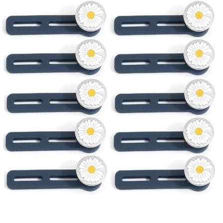10-pack runda dubbla lager expanderbara midjeknappar Silver