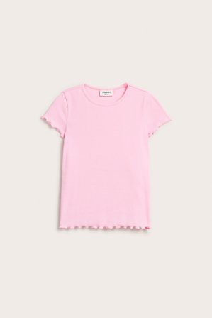 Kappahl | Kortermet ribbestrikket topp | Rosa