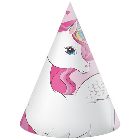 Enhörning Regnbåge Hattar 6-pack - Partyninja.se