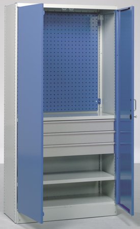 Treston C34407004 Industriskåp komb. 3, hyllor och lådor typ 1000/400/2000-4, 400 mm djup, C344, Garageinredning & förvaring