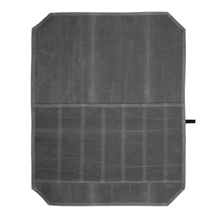 7 Slots Vokset Canvass Knive Rullepose Multifunktionel Cutter Holder Taske til Camping Picnic Grå