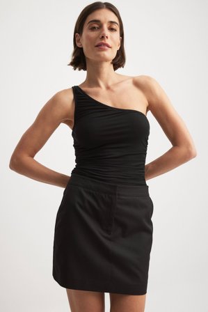 NA-KD Haut en maille drapée - - Noir - S