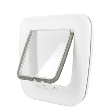 Katteluke, hundeluke, hvit, selektiv inngang, enkel å installere, i tråd med kjæledyrets levevaner ~ slik at kjæledyr alltid kan være i nærheten