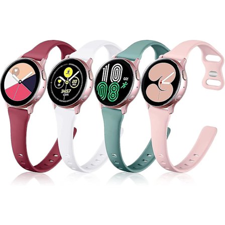 Kompatibel med Samsung Galaxy Watch 4 40mm 44mm Band/Classic 42mm 46mm Band för Män Kvinnor, Samsung Active 2 Watch Band 40mm, 20mm Mjukt Smalt 