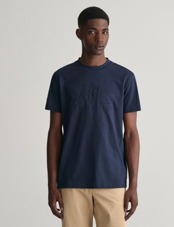 GANT Reg Tonal Shield Ss T-Shirt - Black - XXL