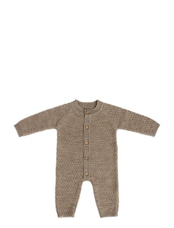 Smallstuff | Jumpsuit, Square Knit, Merino Wool, Powder | 92/98