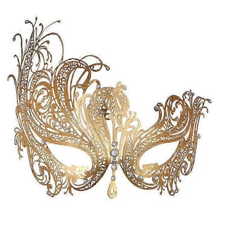 1 Stykke Gull Venetian Maske, Metall Maskerade Maske, Parmaske, Ball, Karneval