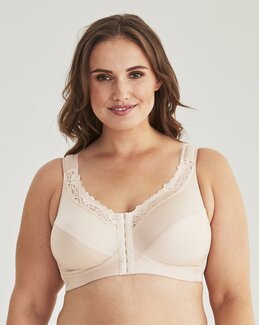 Frontlukket BH uden bøjle Maj Creme - C105 - Swegmark