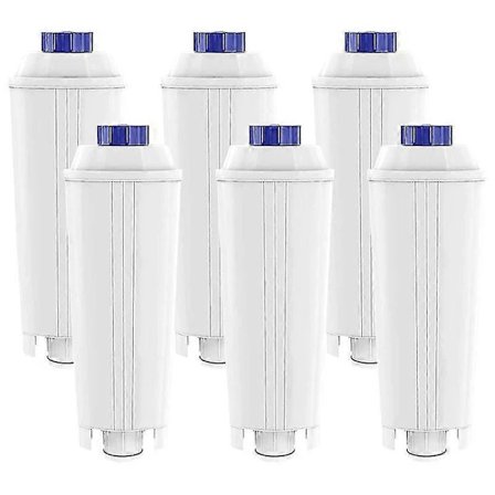 6-pak Kaffemaskinefiltre til Delonghi Dlsc002 Filter Ecam, Esam, Etam, Bco, Ec med Aktivt Kul - Hvid