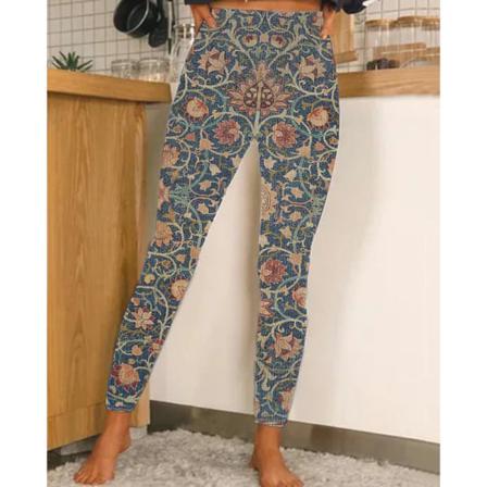 Printed Hög Midja Print Leggings Slim Leg Byxor