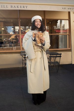 NA-KD Mantel aus Wollmischung mit Schaldetail - Winterjacken - Beige - EU 38