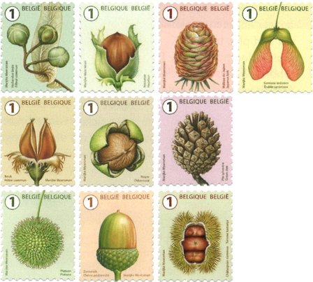 Belgien - Frugter fra træer - Postfrisk sæt 10v