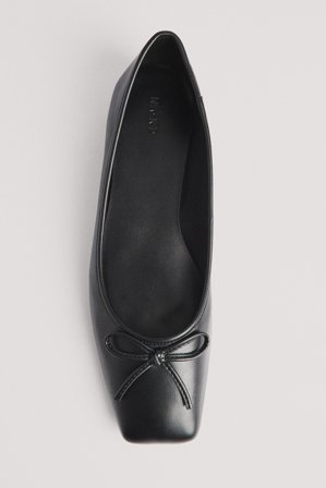 NA-KD Shoes - Ballerinasko med firkantet tå - Lave sko - Svart - EU 37