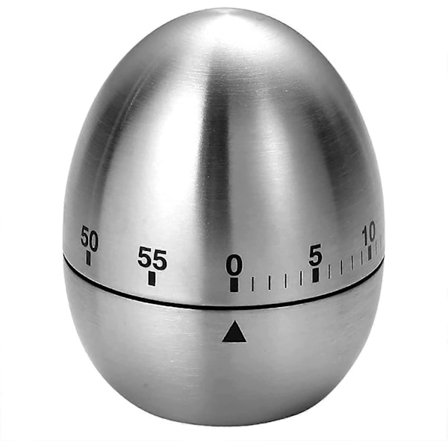 Kjøkken Egg Timere for Koking av Egg Mekanisk Kjøkkentimer Roterende Alarm med 60 Minutter Rustfritt Stål Visuell Nedtelling Vanntett Timer for 