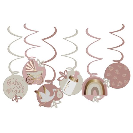 Hengende Dekorasjoner Baby Girl 6-pakning