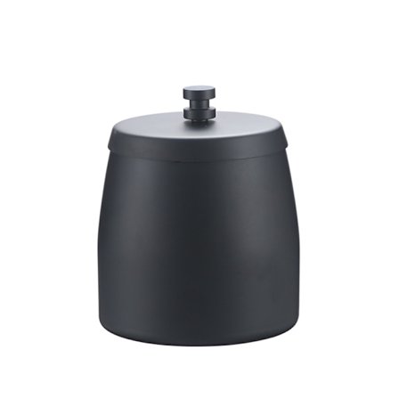 Rostfritt askfat med lock, vindtätt utomhusaskfat med halkfri bas för utomhus- och inomhusbruk, svart