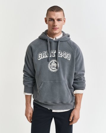 GANT Herren Graphic Hoodie (M) Grau