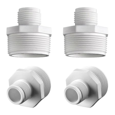 4 st PVC Trädgårdsslangadapter (Hane 1.5 NPT X 3/4 GHT) Trädgårdsslangkonverterare Poolslangadapter för