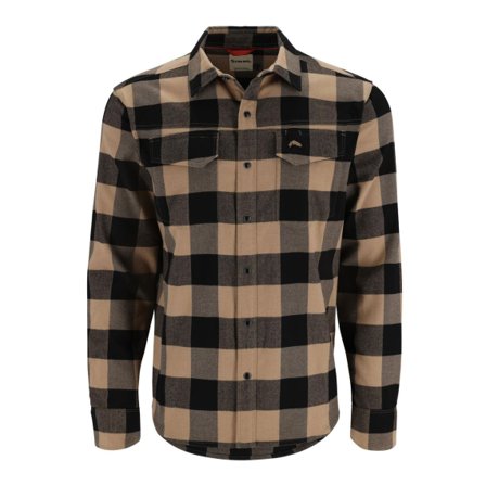 Simms Gallatin Flannel Shirt Cork Buffalo Check Plaid - S